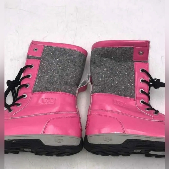 UGG Women Butte II 1019209K Pink Leather Lace Up Rain Snow Winter Boots Size 6 - Picture 7 of 10